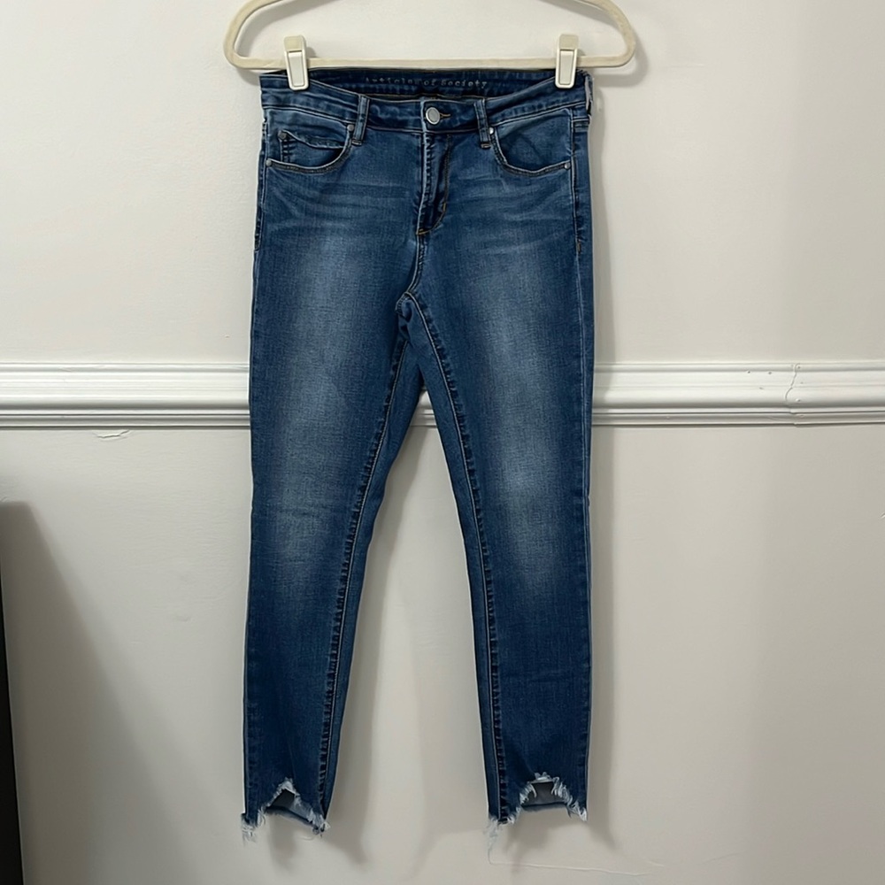 Women's Articles Of Society Skinny Ankle Jeans, Fringe Ankle, Size 27